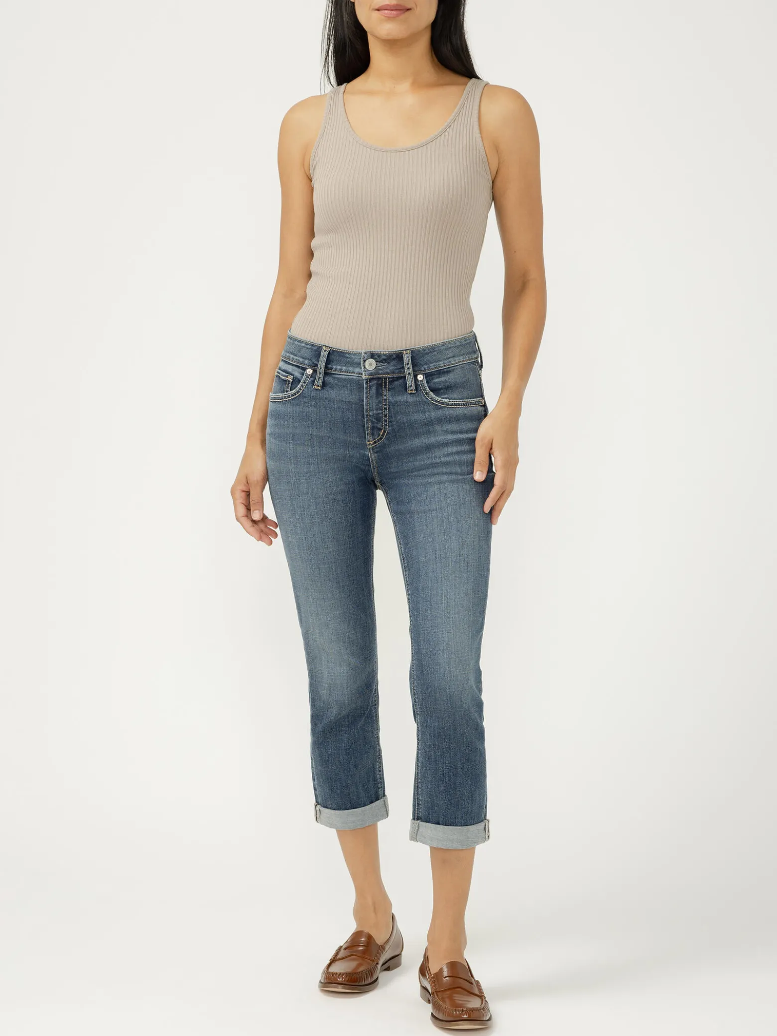 Elyse Mid Rise Luxe Stretch Capri