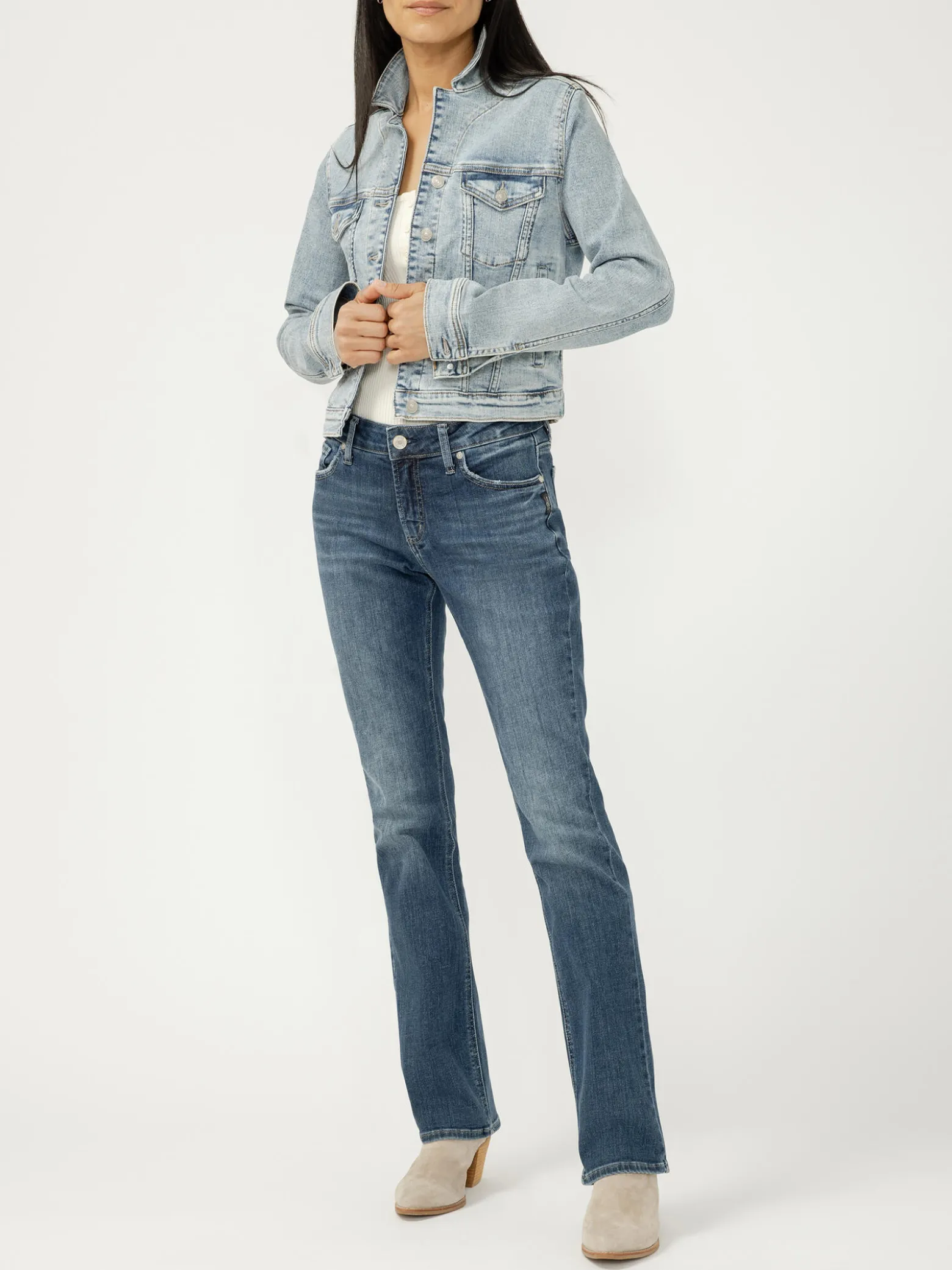 Elyse Mid Rise Slim Bootcut Jeans