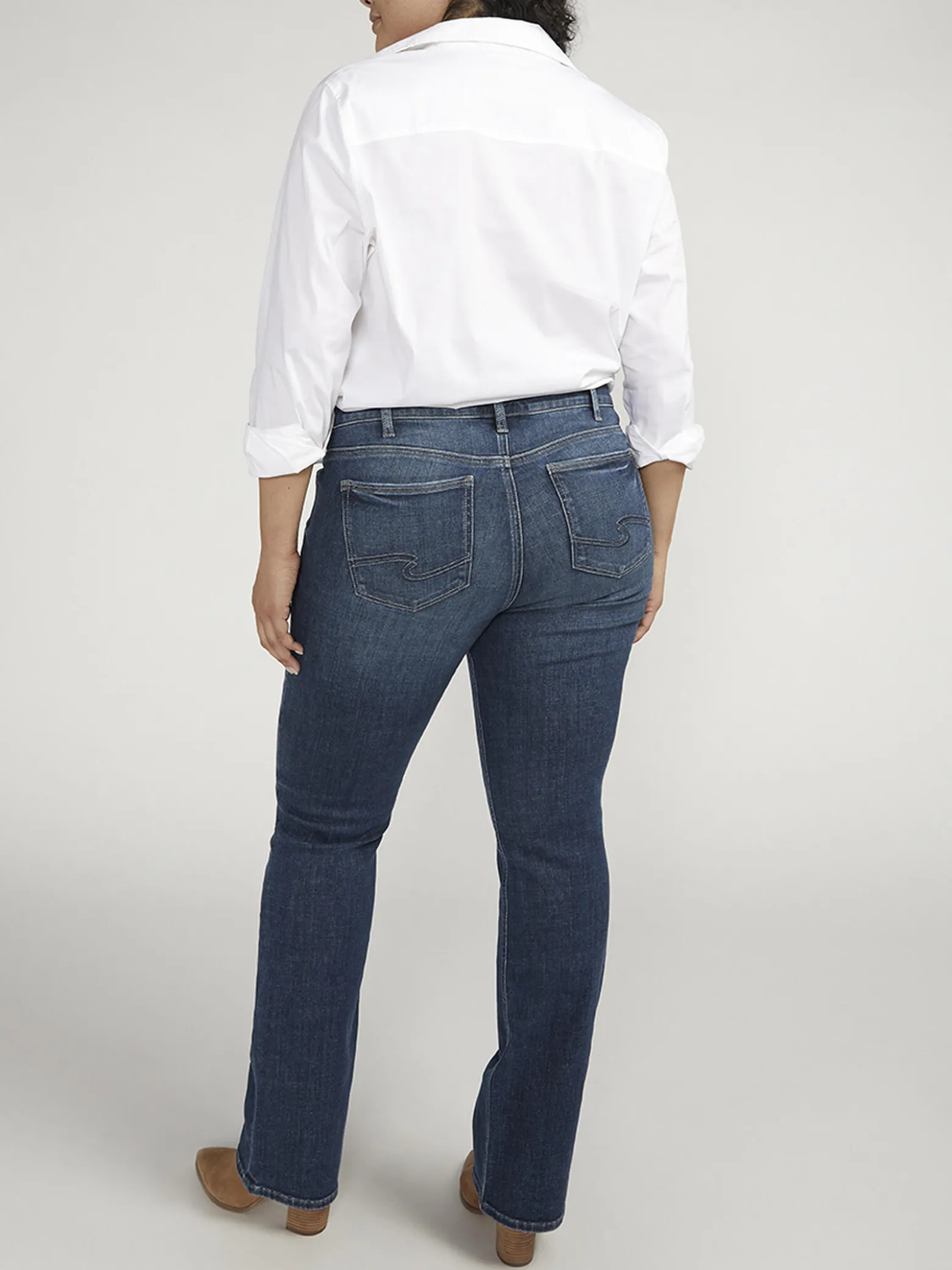 Elyse Mid Rise Slim Bootcut Jeans Plus Size