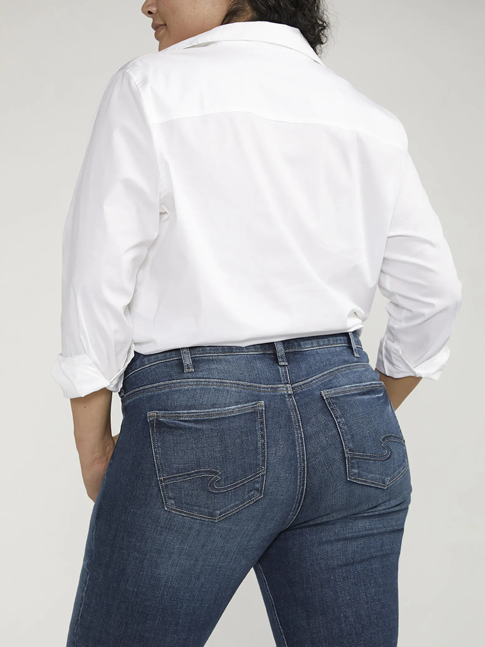 Elyse Mid Rise Slim Bootcut Jeans Plus Size