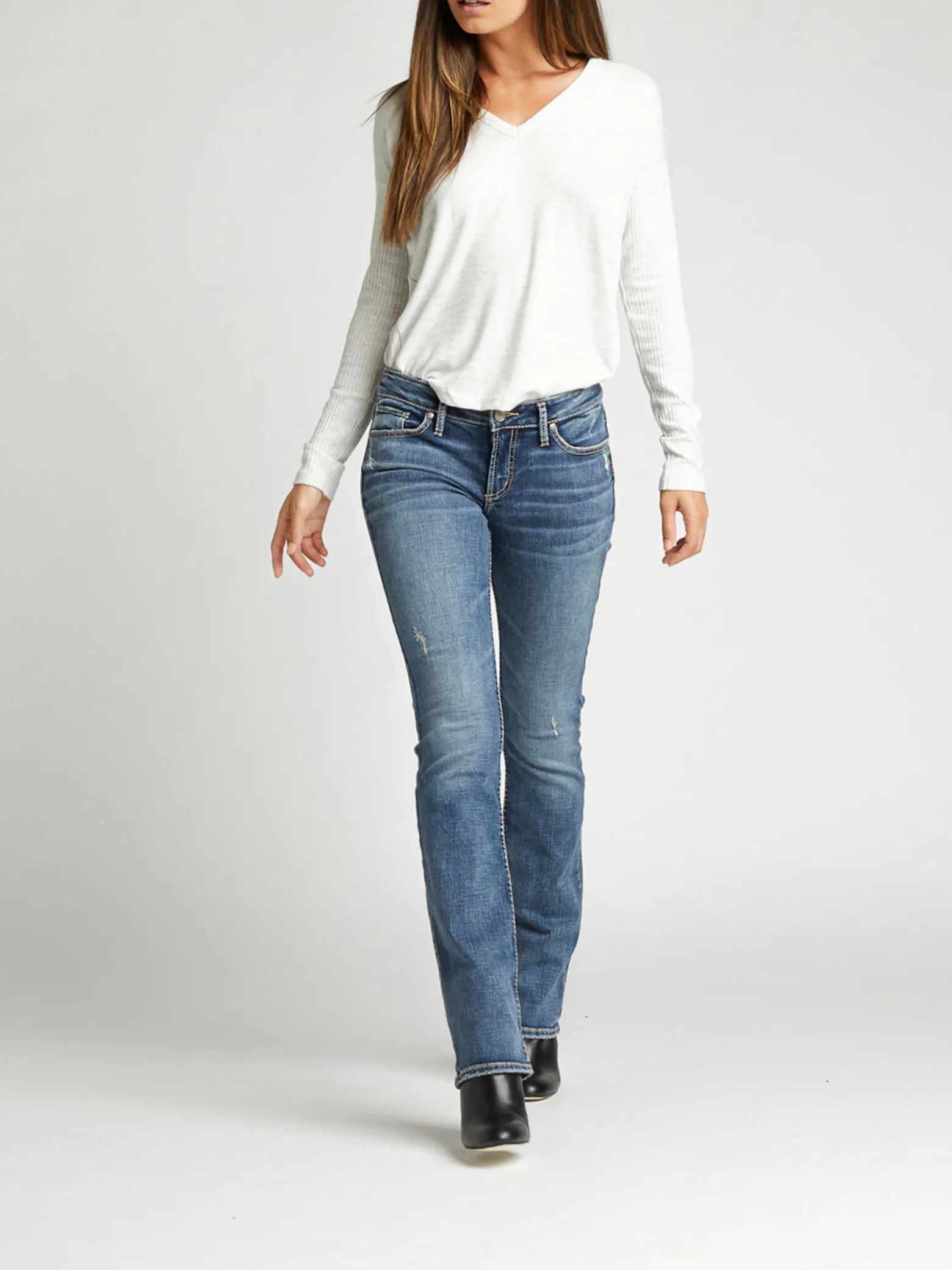 Elyse Mid Rise Slim Bootcut Jeans