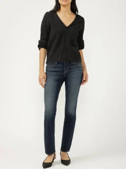 Elyse Mid Rise Straight Leg Luxe Stretch Jeans