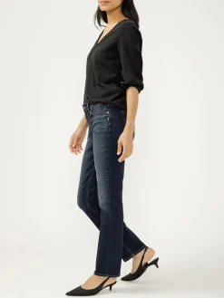 Elyse Mid Rise Straight Leg Luxe Stretch Jeans