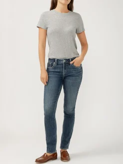 Elyse Mid Rise Straight Leg Jeans