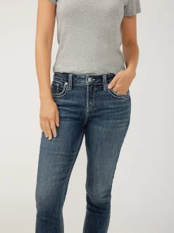 Elyse Mid Rise Straight Leg Jeans