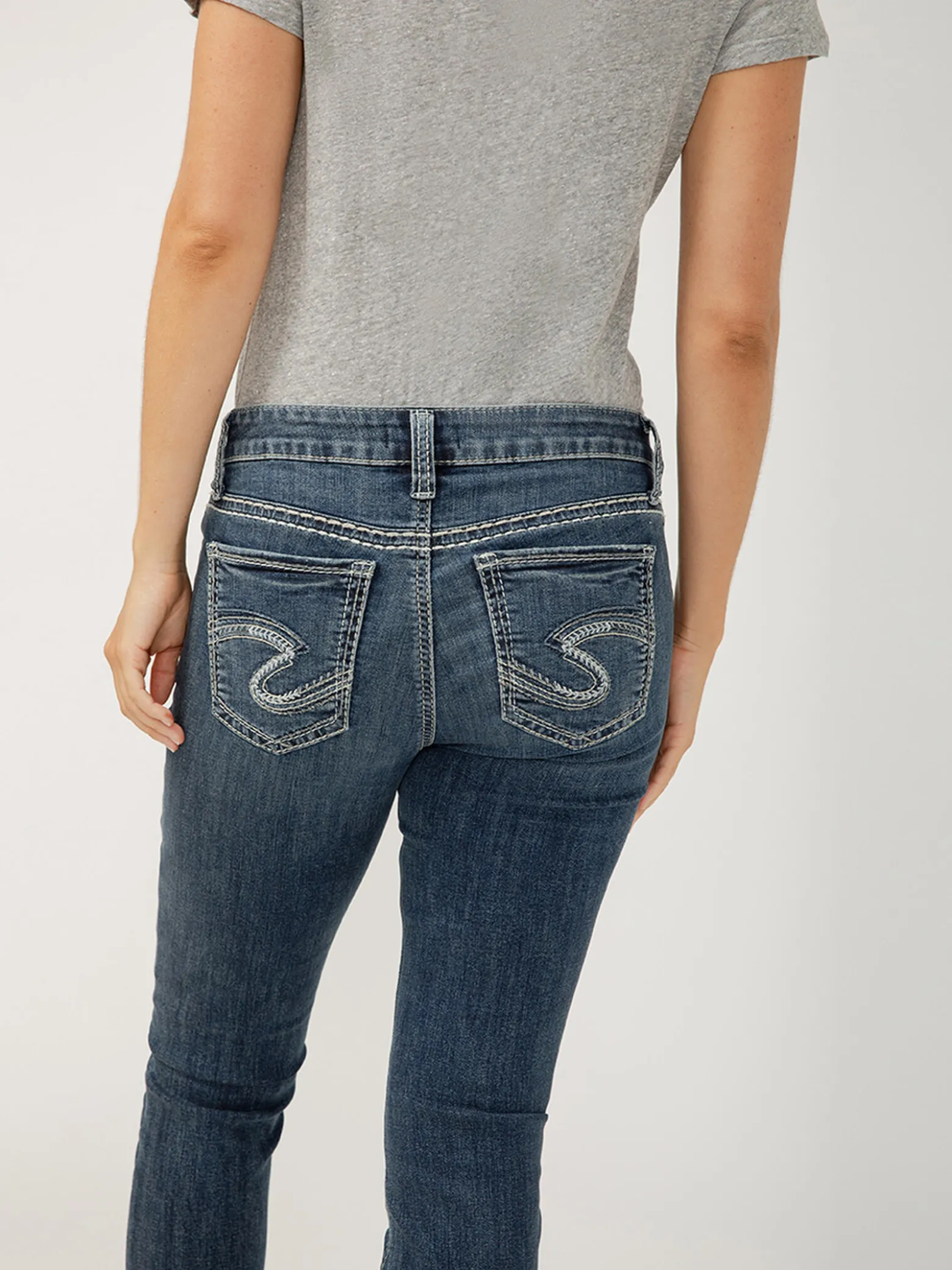 Elyse Mid Rise Straight Leg Jeans