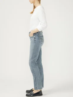 Elyse Mid Rise Straight Leg Luxe Stretch Jeans