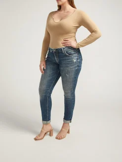 Girlfriend Mid Rise Skinny Leg Jeans Plus Size