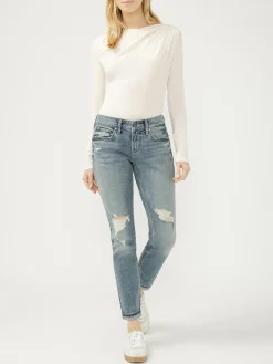 Girlfriend Mid Rise Skinny Leg Jeans