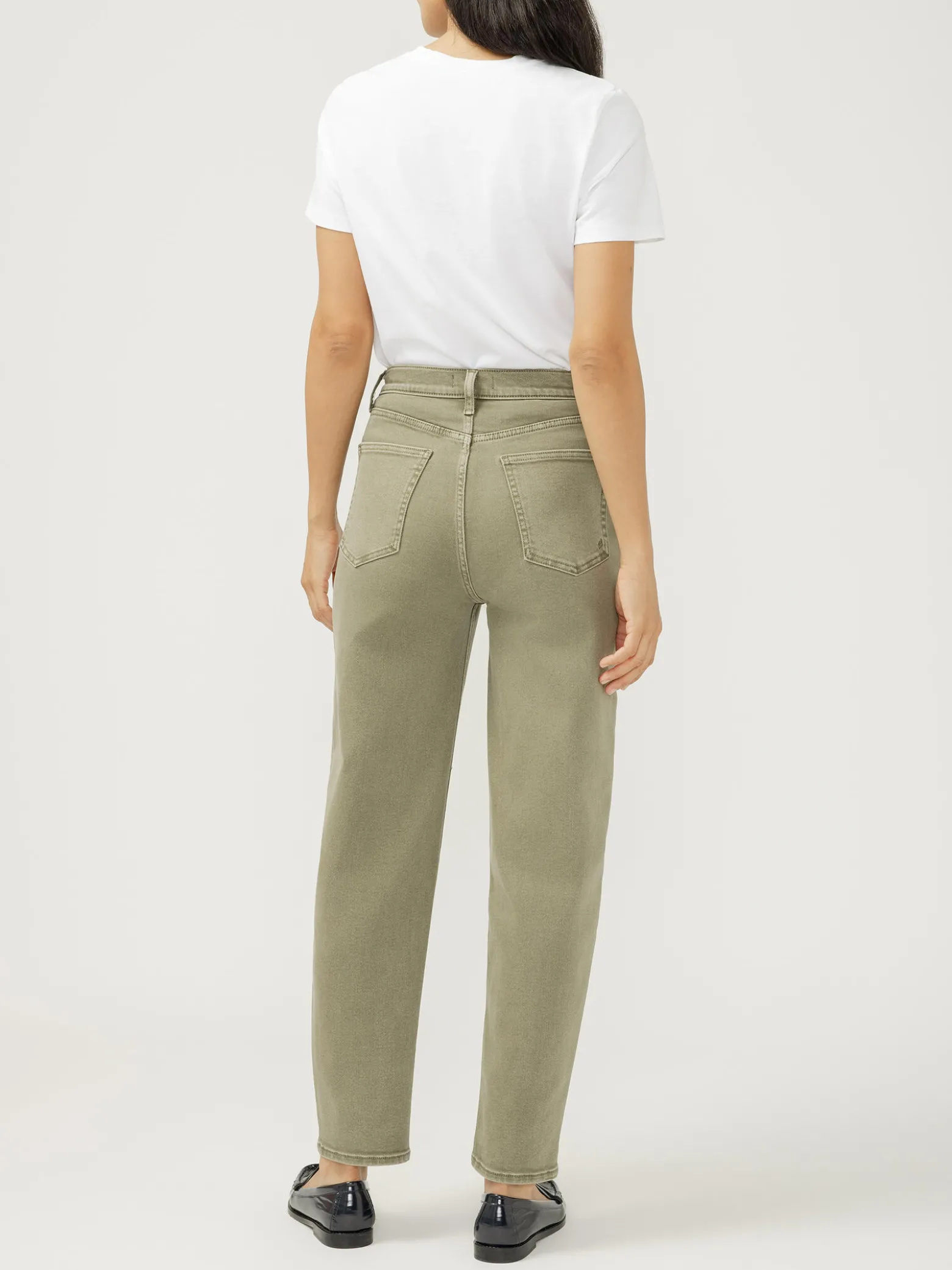 High Rise Arc Leg Jeans
