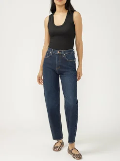 High Rise Arc Leg Jeans