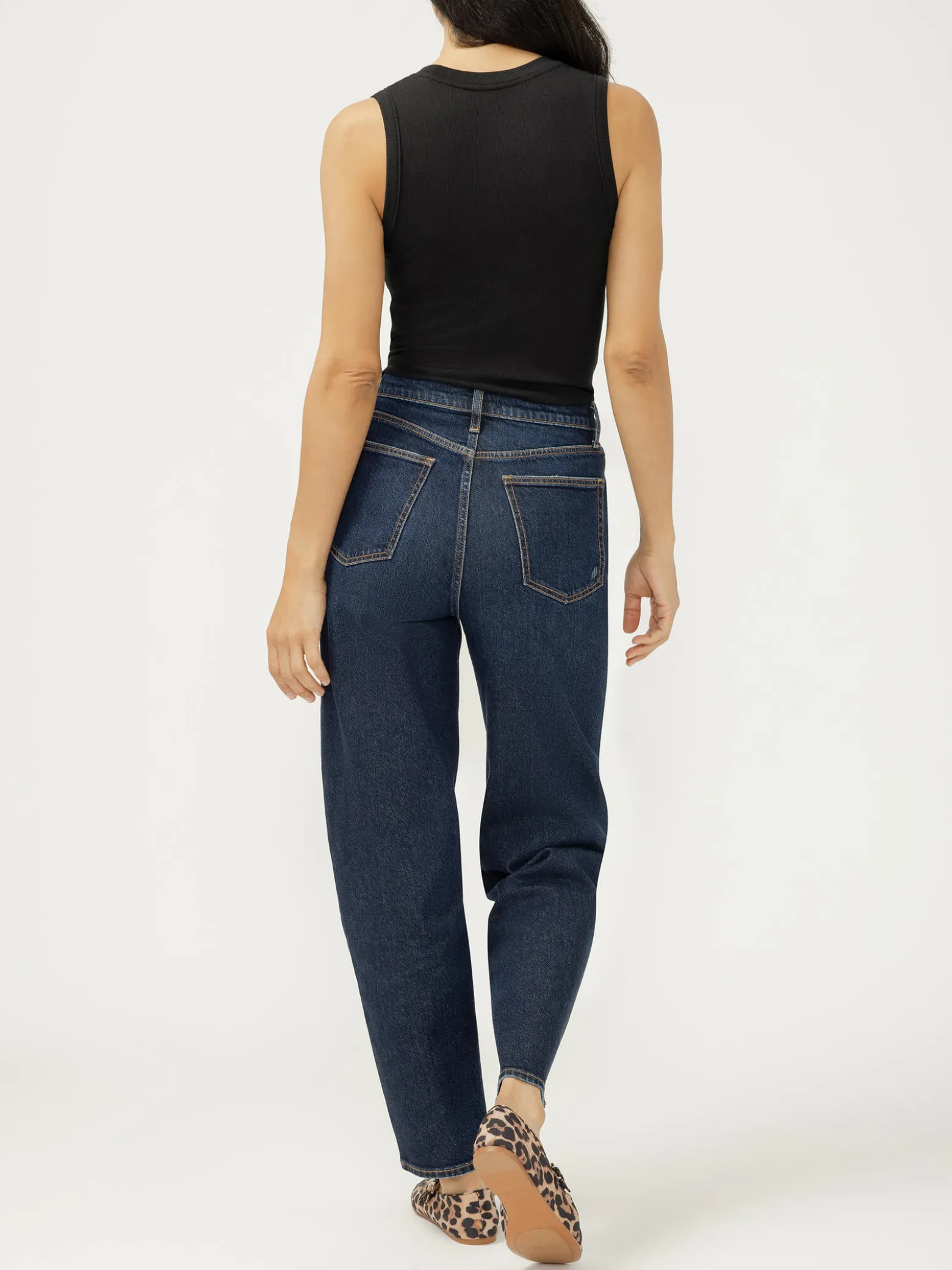 High Rise Arc Leg Jeans