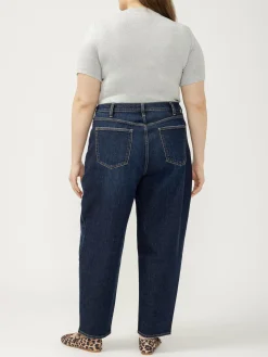 High Rise Arc Leg Jeans Plus Size