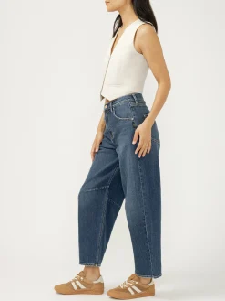 High Rise Barrel Leg Jeans