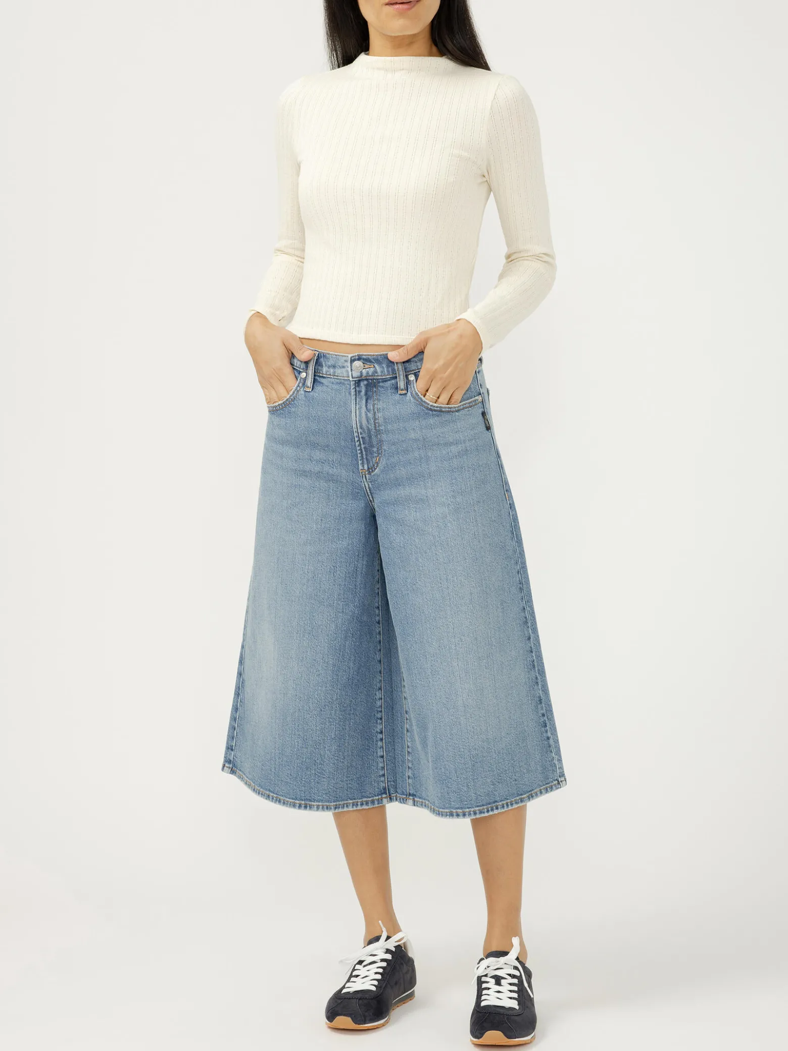 High Rise Culotte Jeans