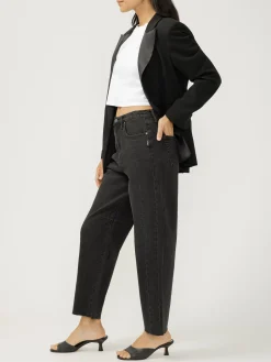 High Rise Slim Barrel Leg Jeans