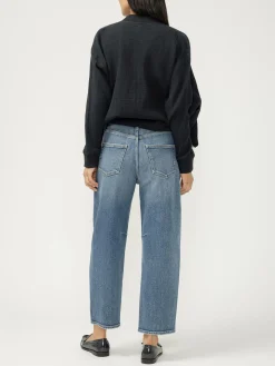 High Rise Slim Barrel Leg Jeans