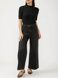 High Rise Wide Leg Ankle Jeans