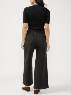 High Rise Wide Leg Ankle Jeans