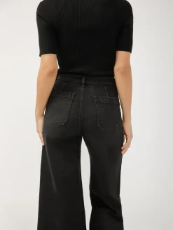 High Rise Wide Leg Ankle Jeans