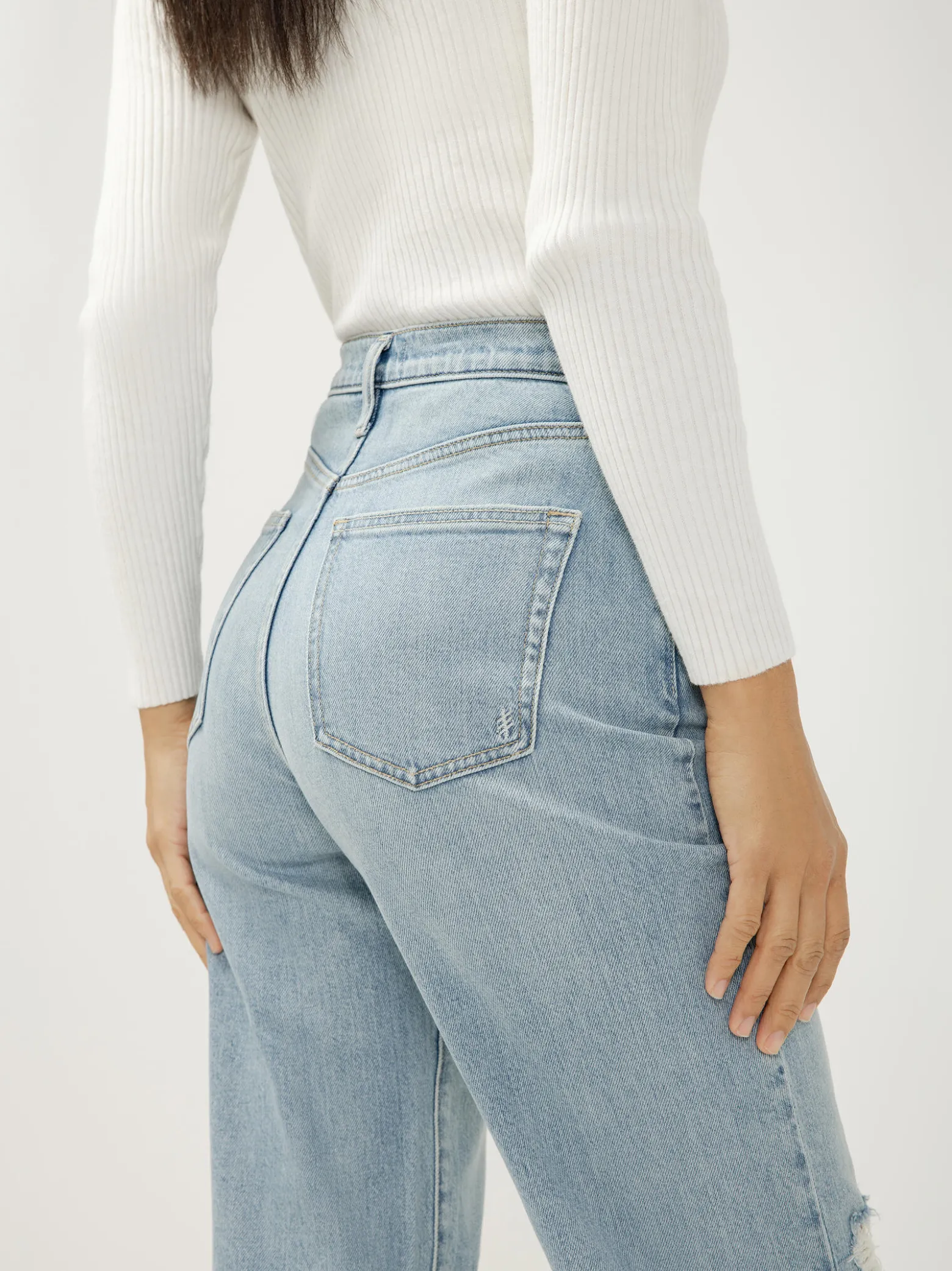 Highly Desirable High Rise Trouser Leg Jeans