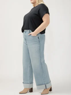 Highly Desirable High Rise Wide Leg Jeans Plus Size