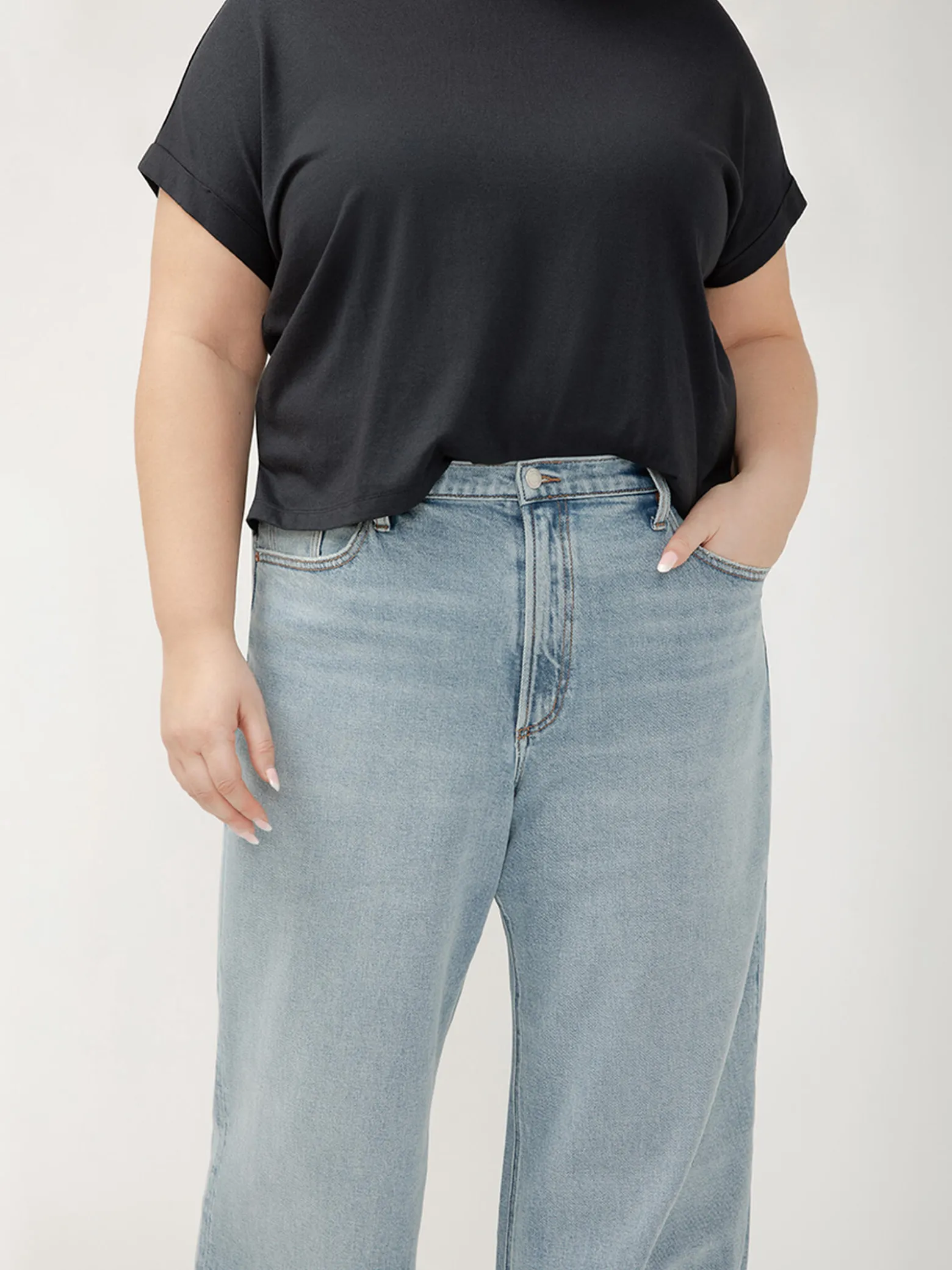 Highly Desirable High Rise Wide Leg Jeans Plus Size