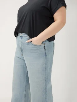 Highly Desirable High Rise Wide Leg Jeans Plus Size