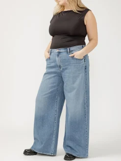 Highly Desirable High Rise Ultra Wide Leg Jeans Plus Size