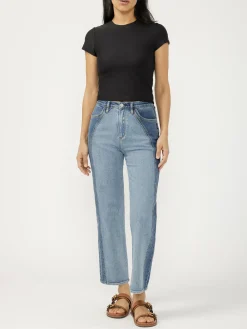Highly Desirable Two-Tone Straight Leg Jeans