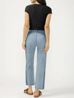 Highly Desirable Two-Tone Straight Leg Jeans