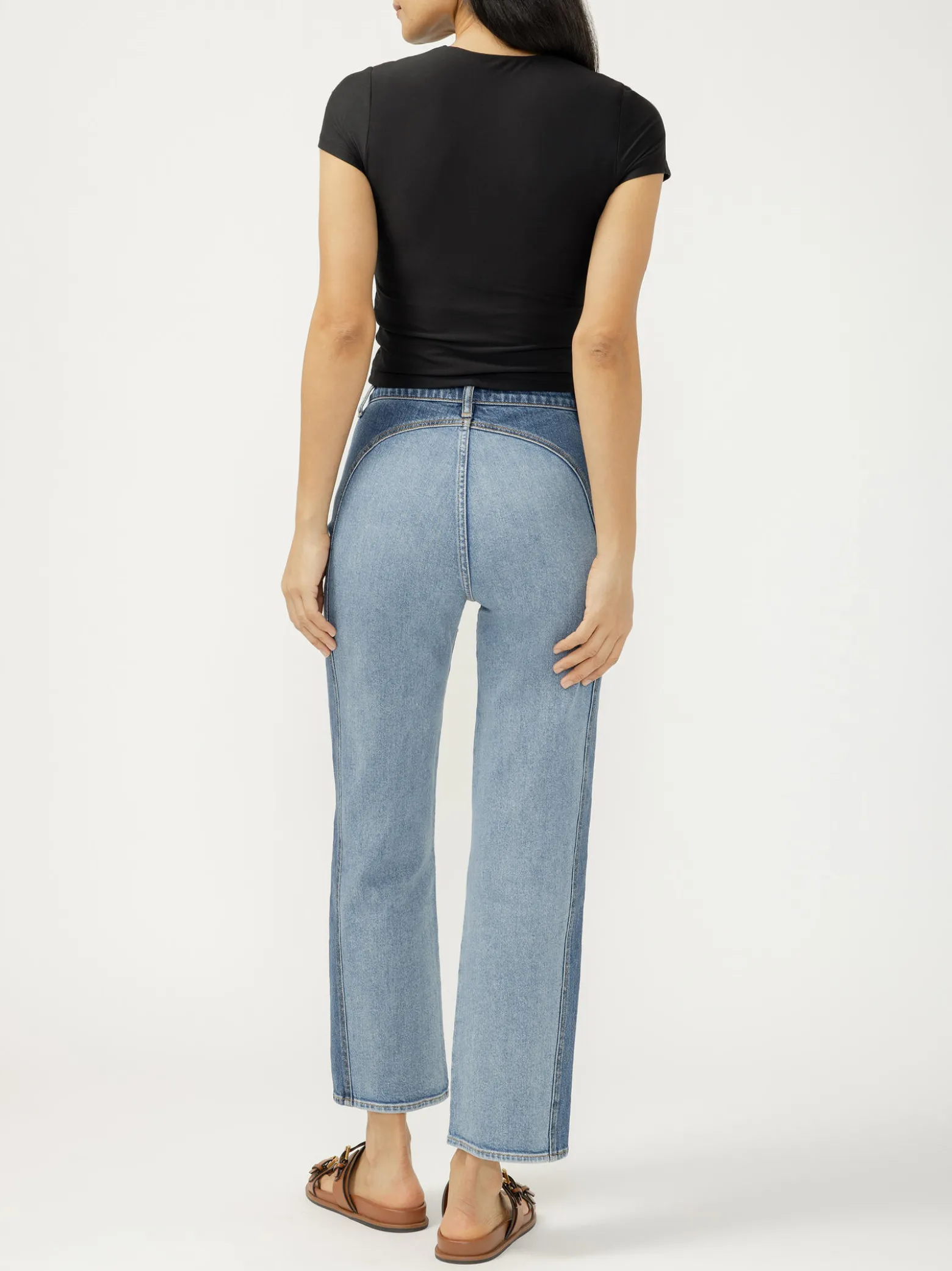 Highly Desirable Two-Tone Straight Leg Jeans