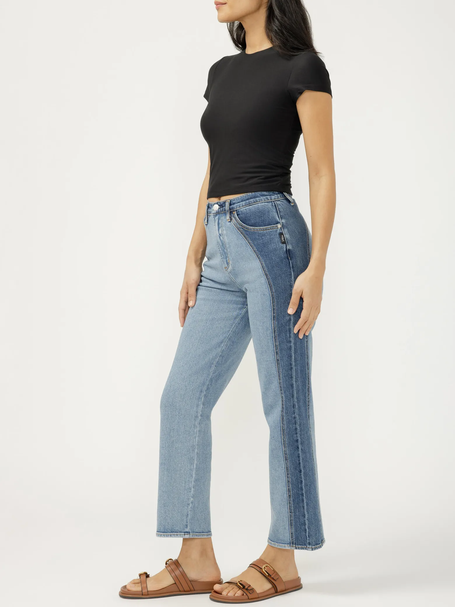 Highly Desirable Two-Tone Straight Leg Jeans