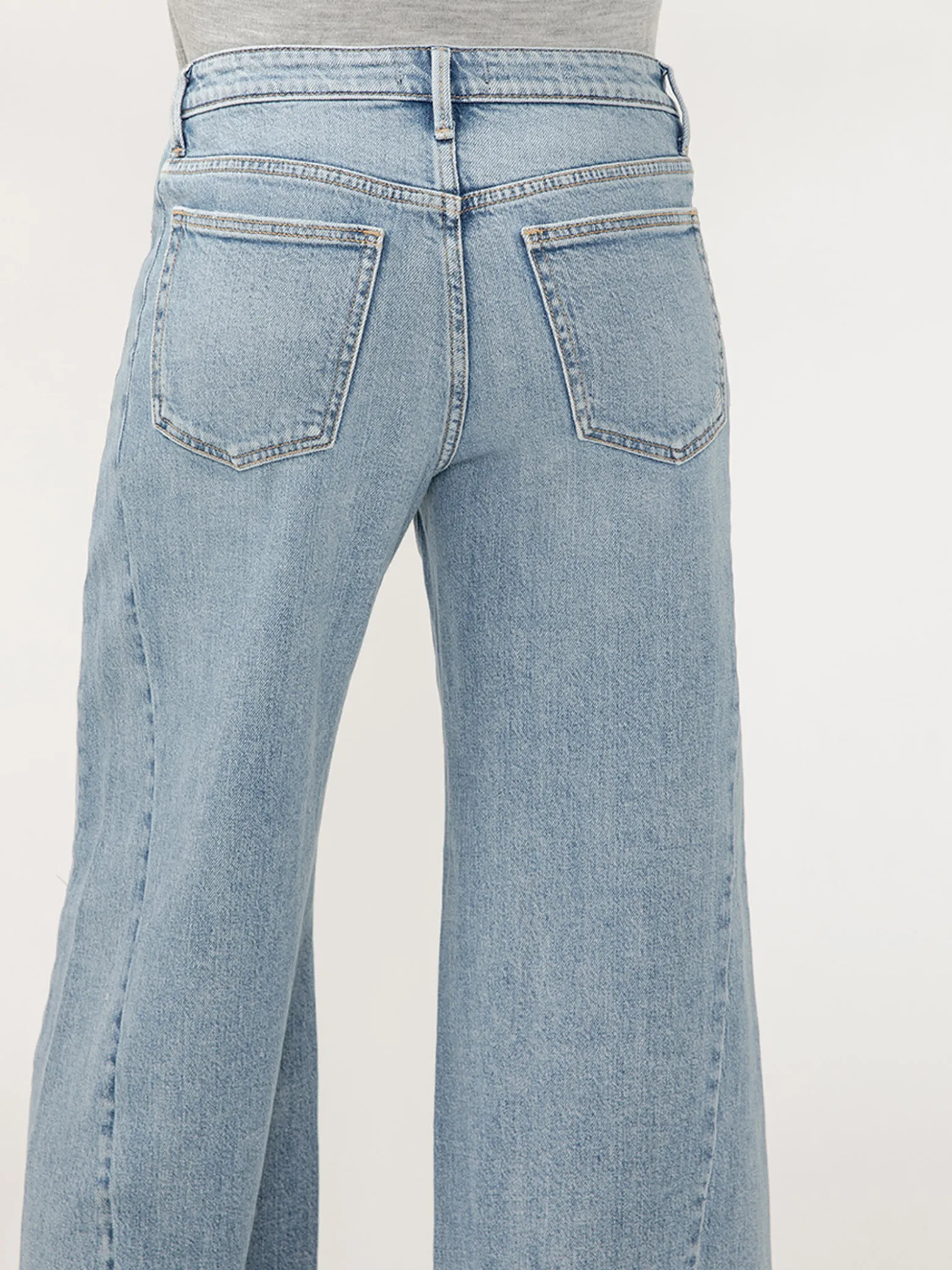 Isbister High Rise Angled Seam Wide Leg Ankle Jeans