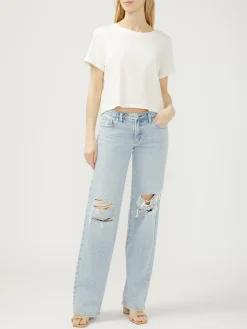 Loose & Low Low Rise Straight Leg Jeans