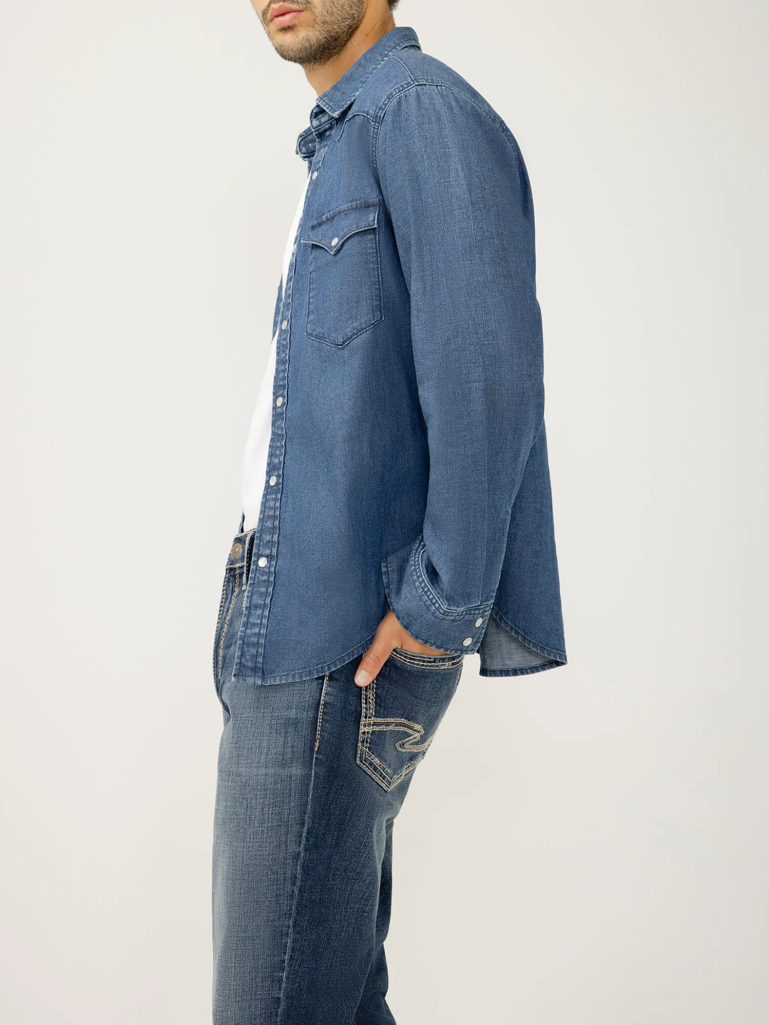 Men's Denim Western Shirt