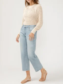 Mid Rise Relaxed Straight Leg Ankle Jeans
