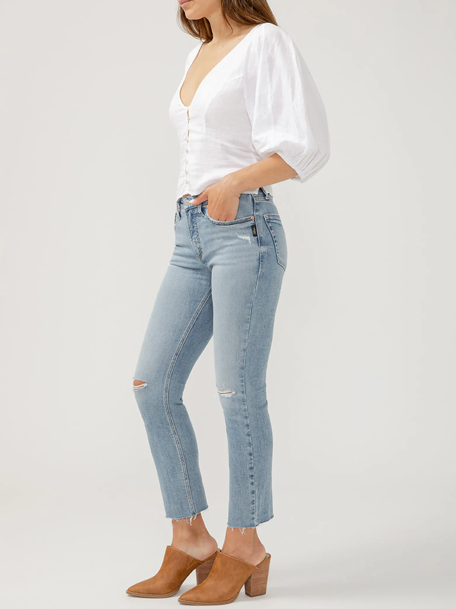 Most Wanted Mid Rise Ankle Straight Leg Jeans