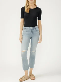 Most Wanted Mid Rise Cropped Straight Leg Luxe Stretch Jeans