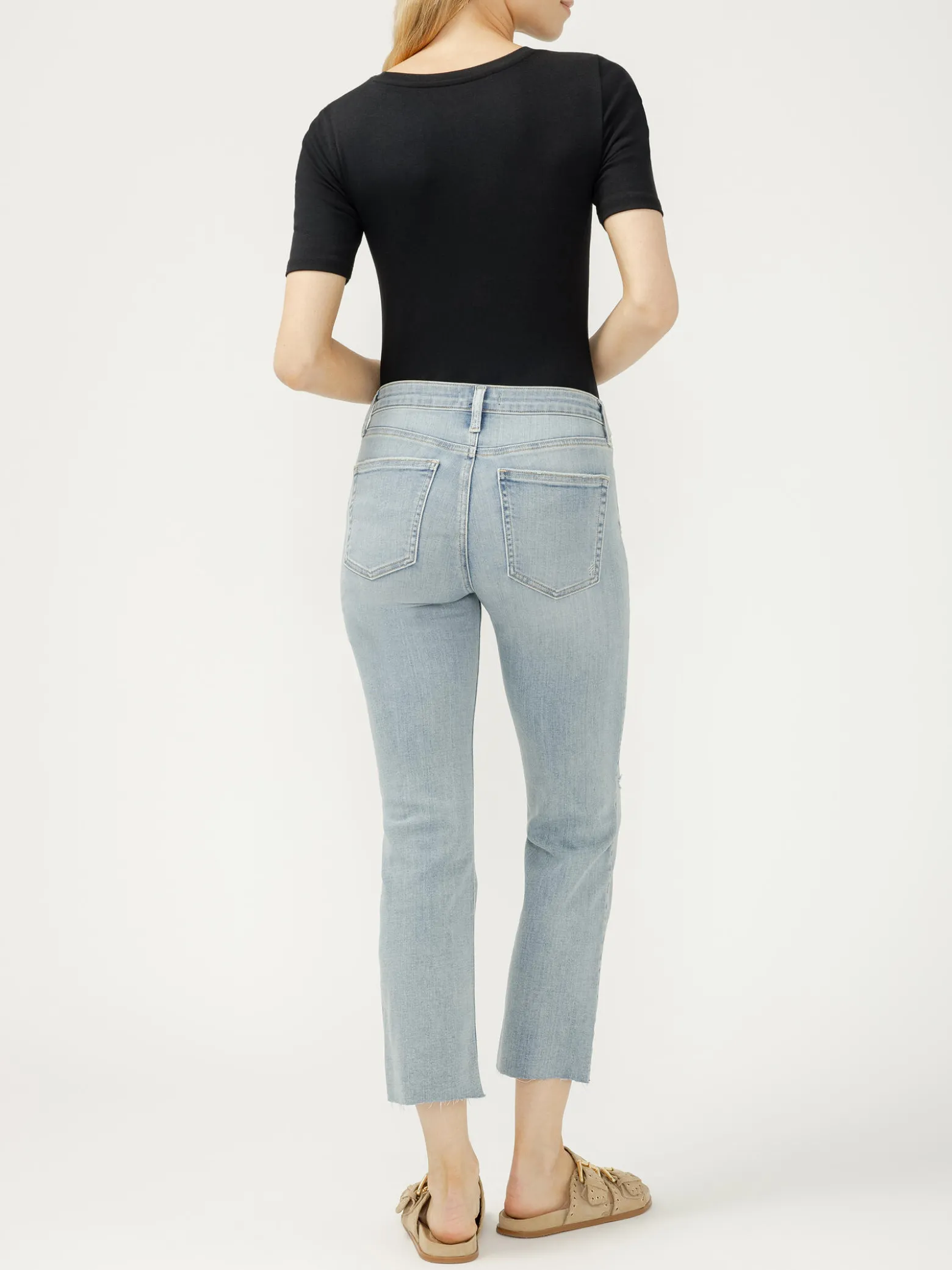 Most Wanted Mid Rise Cropped Straight Leg Luxe Stretch Jeans