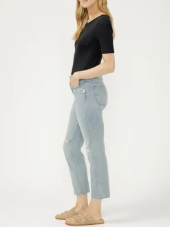 Most Wanted Mid Rise Cropped Straight Leg Luxe Stretch Jeans