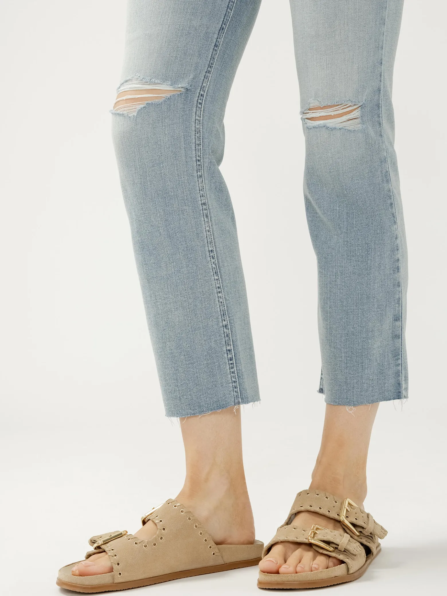 Most Wanted Mid Rise Cropped Straight Leg Luxe Stretch Jeans