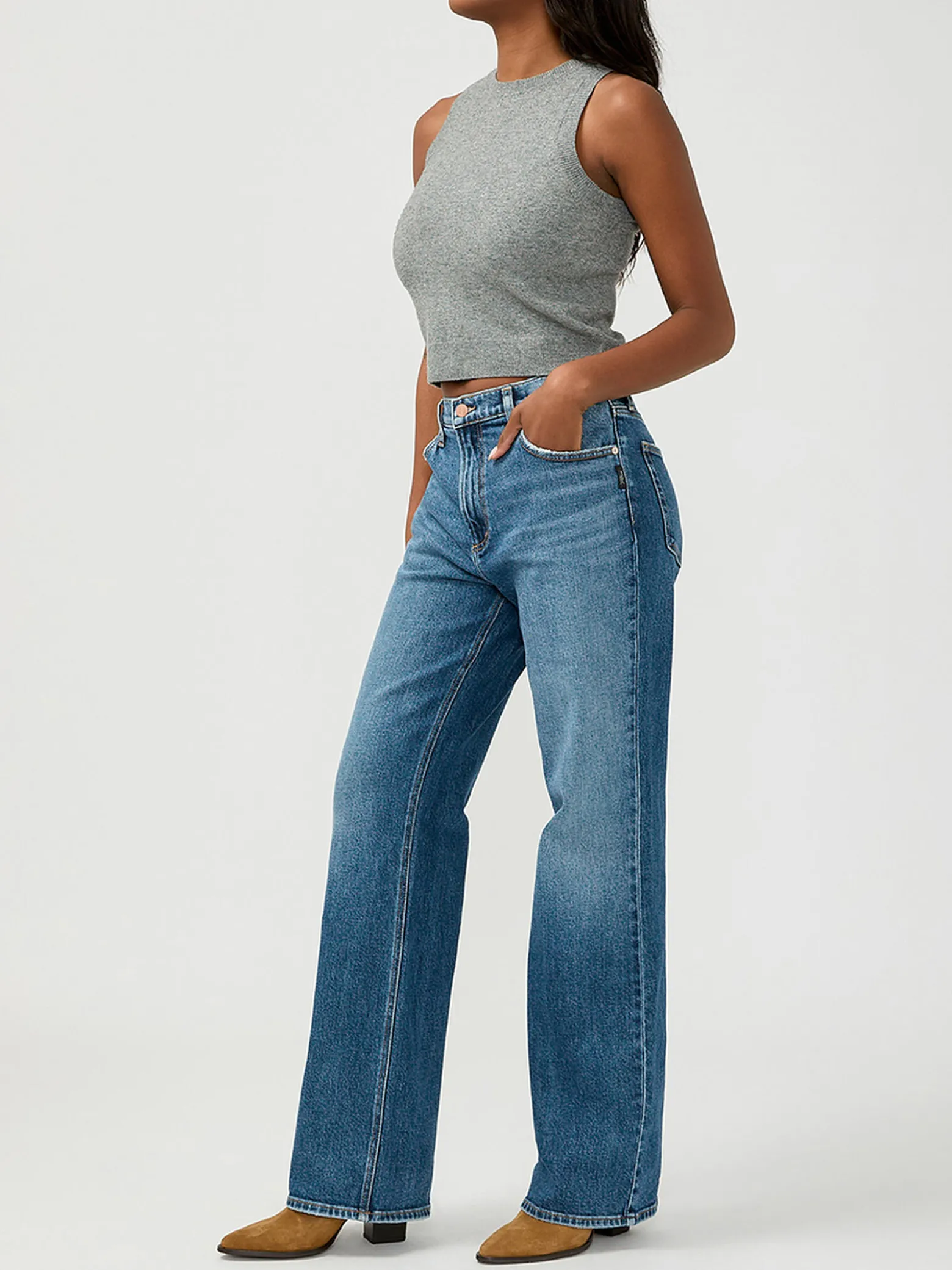 90s Baggy Mid Rise Bootcut Jeans