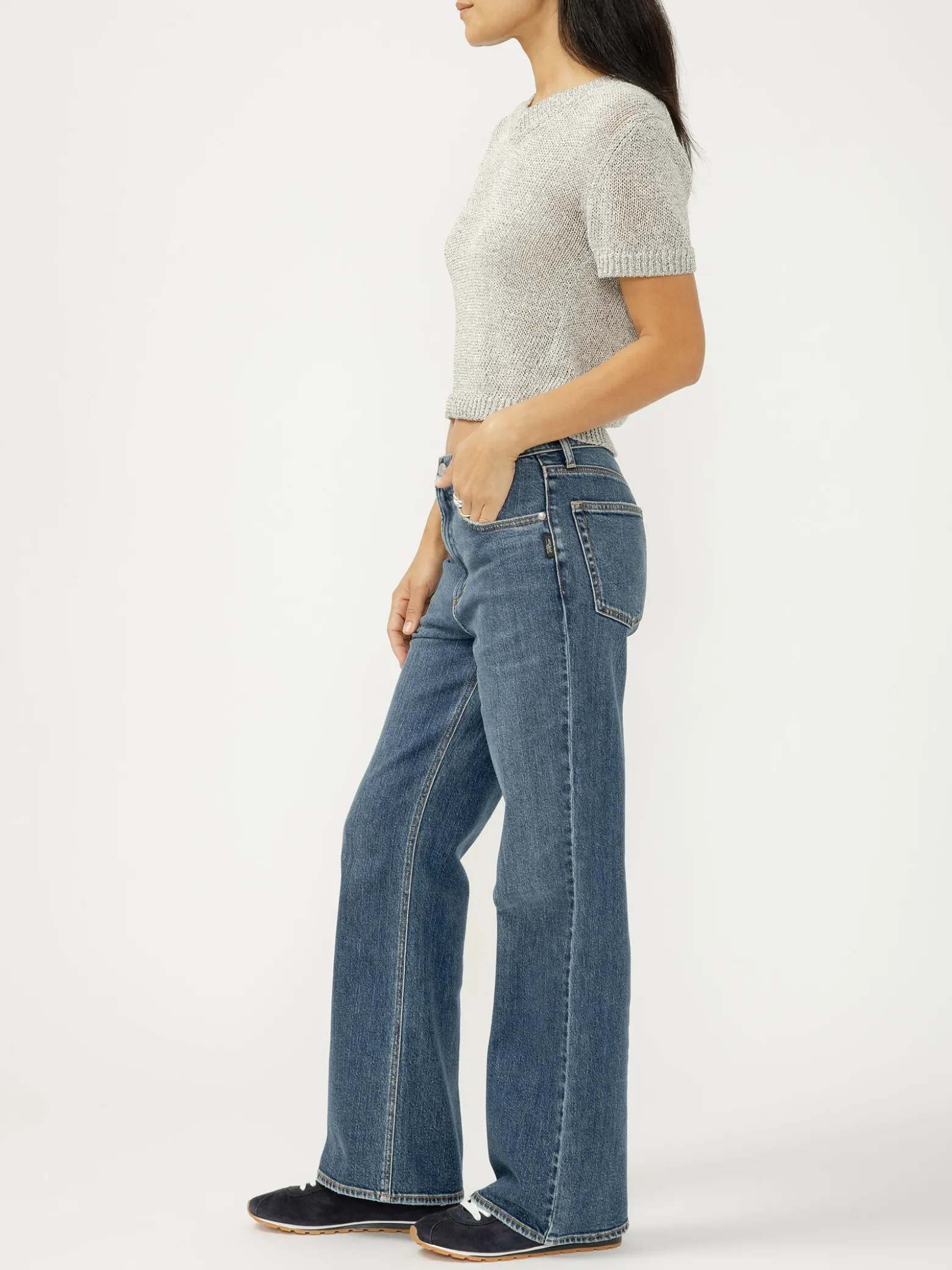 90s Mid Rise Baggy Bootcut Jeans