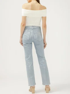Silver Coated Isbister High Rise Straight Leg Jeans