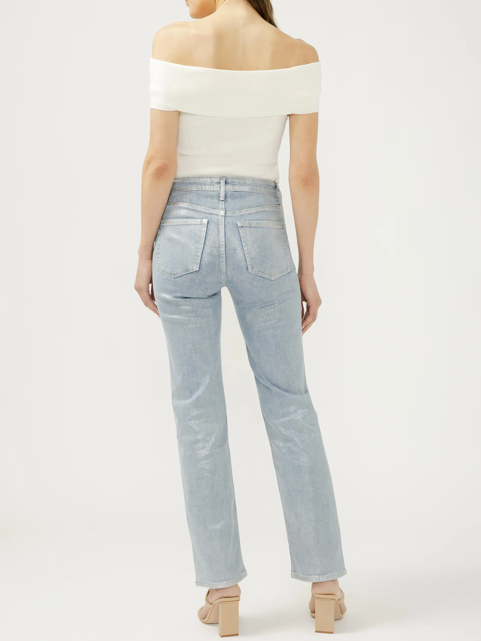 Silver Coated Isbister High Rise Straight Leg Jeans