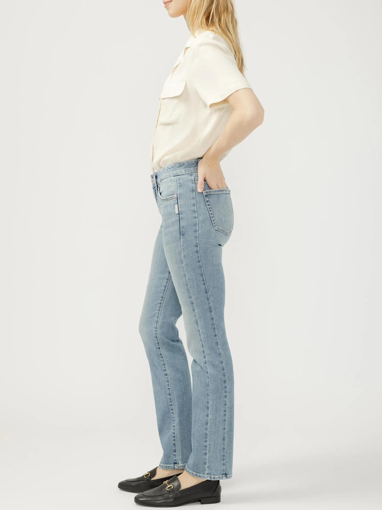 Suki Mid Rise Classic Straight Luxe Stretch Jeans