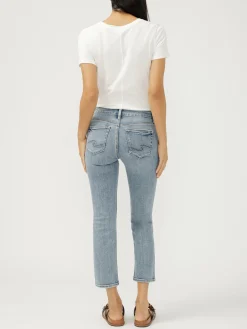 Suki Mid Rise Cropped Straight Leg Jeans