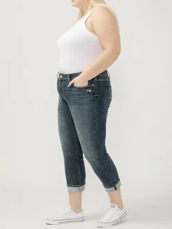 Suki Mid Rise Cropped Straight Leg Jeans Plus Size