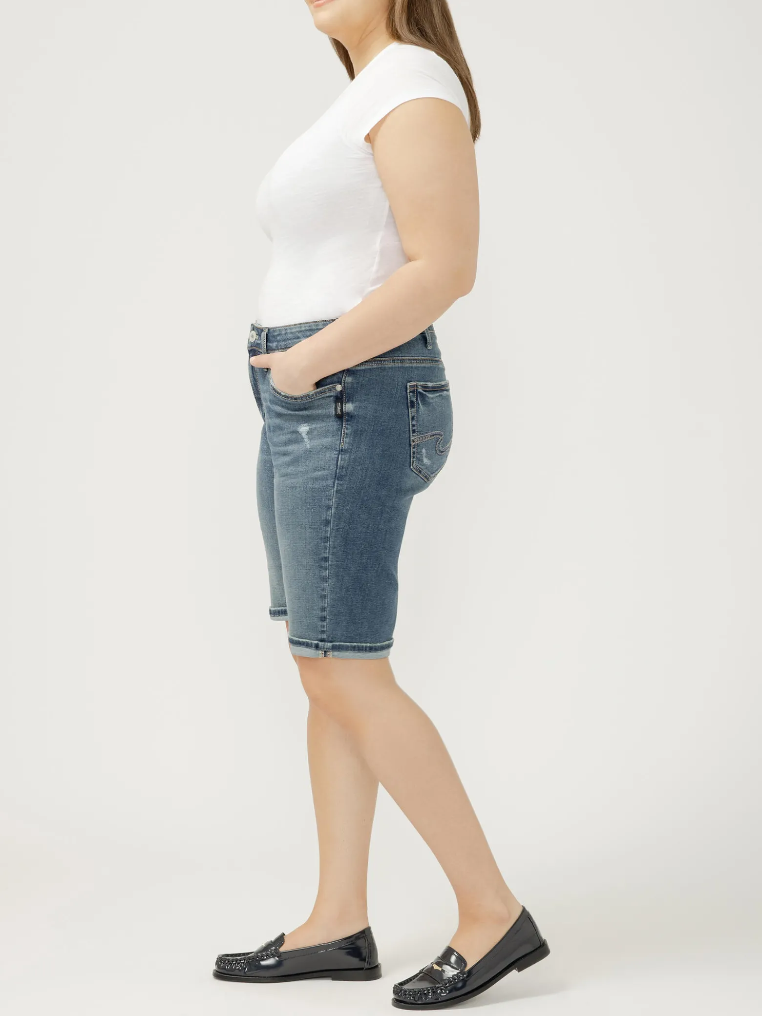 Suki Mid Rise Luxe Stretch Bermuda Shorts